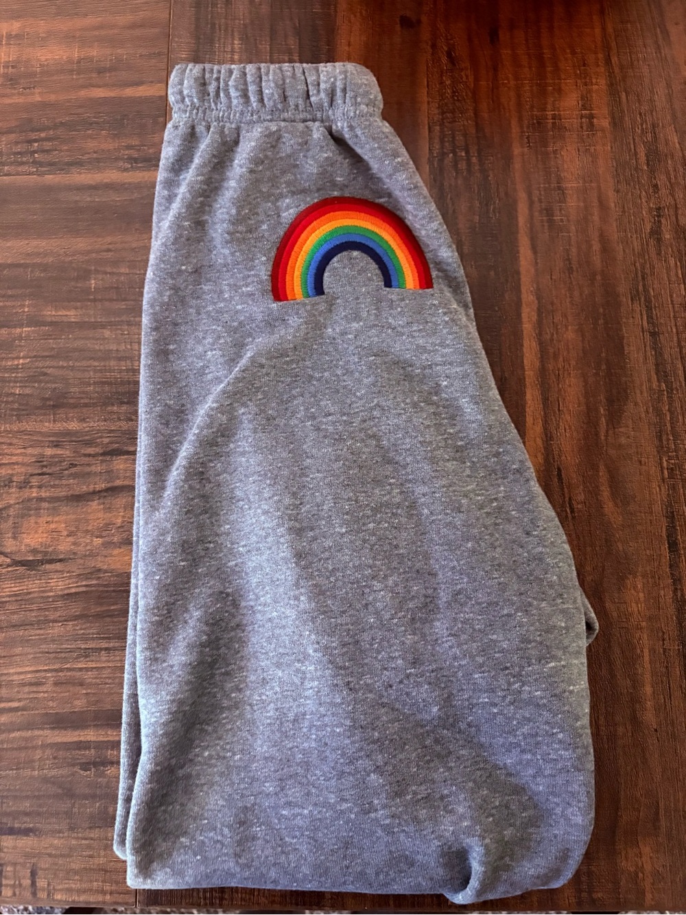 Aviator Nation Grey Kids Sweatpants with Rainbow Patch